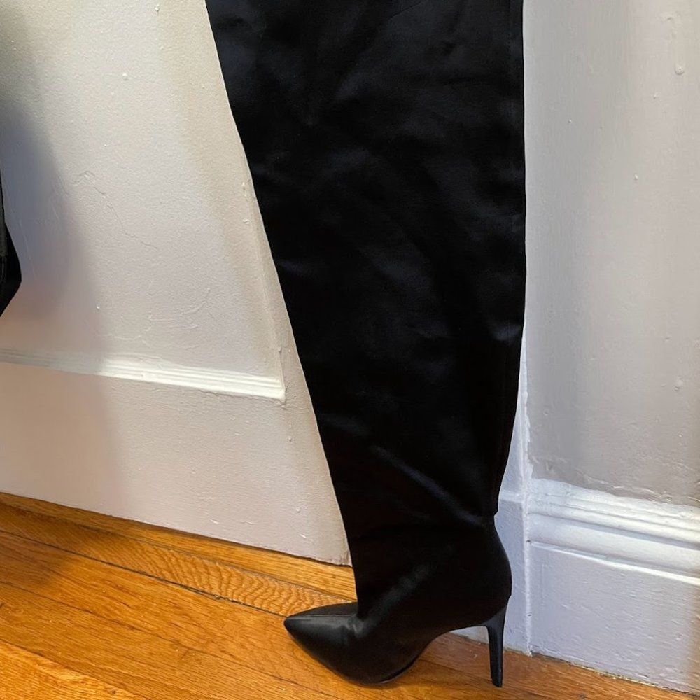 Kendall & Kylie Satin Thigh High Stiletto Boot